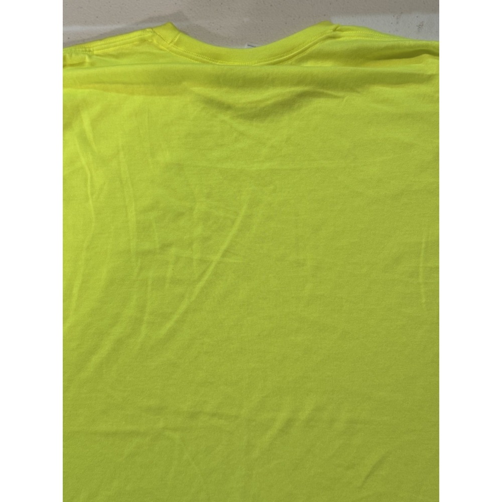 8 Mens T-Shirts Wholesale Lot Jerzees Neon Yellow High Visibility Bulk S M XL - Picture 3 of 3